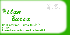 milan bucsa business card